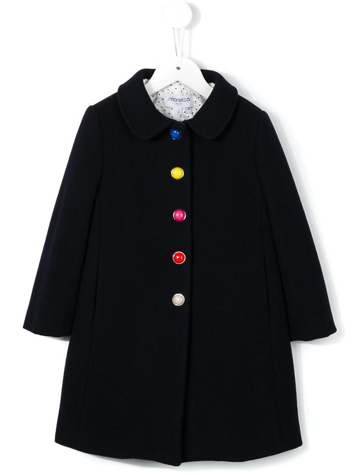 Simonetta Peter Pan Collar Coat, Toddler Girl's, Size: 2 Yrs, Blue