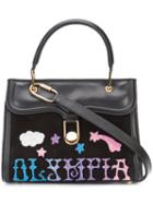 Olympia Le-tan - Logo Appliqué Mini Tote - Women - Leather - One Size, Black, Leather