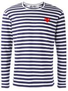 Comme Des Garçons Play Striped Longsleeved T-shirt, Men's, Size: Small, Blue, Cotton