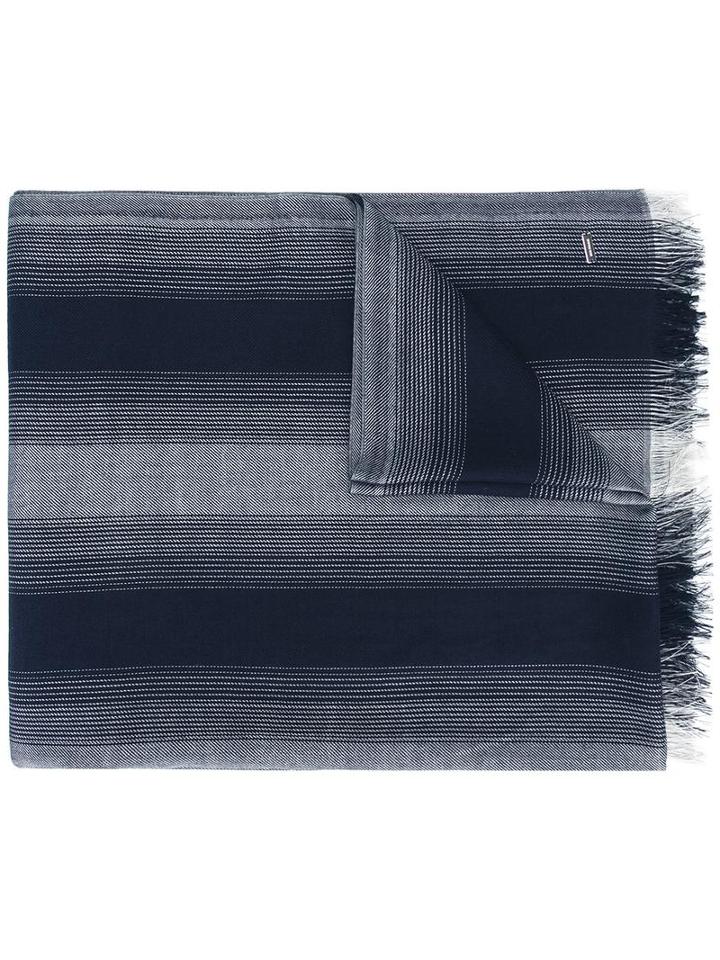 Dior Homme Striped Scarf, Men's, Blue, Silk/wool