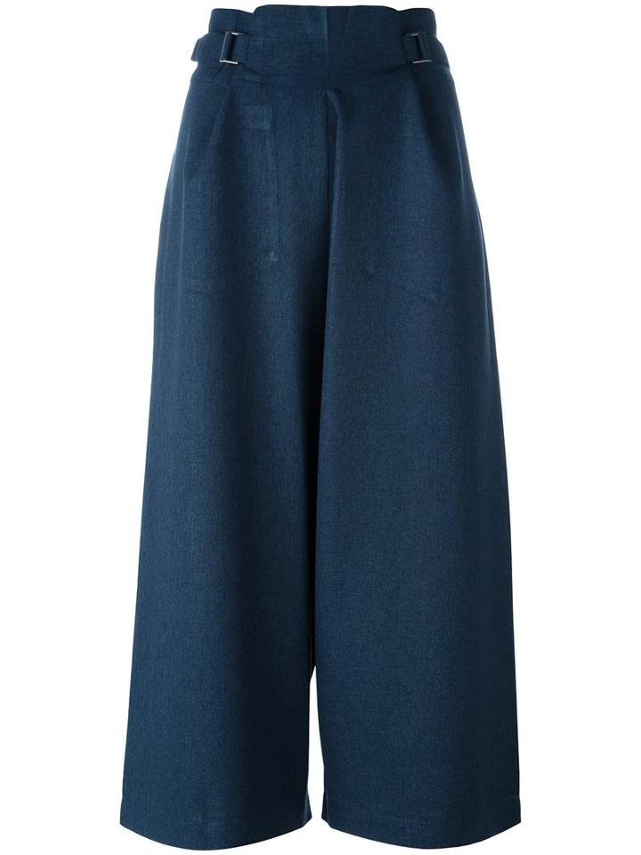 Issey Miyake Cauliflower High-rise Loose-fit Trousers, Women's, Blue, Polyester
