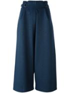 Issey Miyake Cauliflower High-rise Loose-fit Trousers, Women's, Blue, Polyester