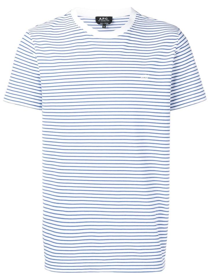A.p.c. Striped Logo T-shirt - White