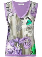 Floral Print Vest - Women - Silk/cotton - 40, Pink/purple, Silk/cotton, Versace Collection