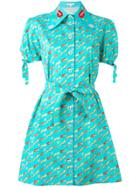 Olympia Le-tan 'banana Kush' Dutchies Print Dress - Blue