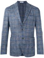 Boglioli Woven Blazer, Men's, Size: 54, Blue, Silk/linen/flax/acetate/viscose