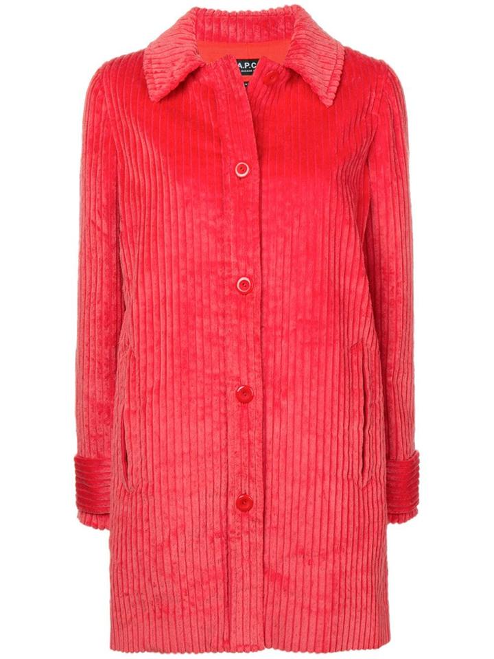A.p.c. Perfectly Fitted Coat - Red