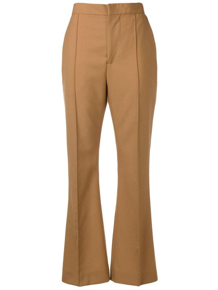 Marni High Rise Flared Trousers - Brown