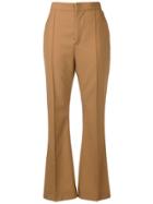 Marni High Rise Flared Trousers - Brown