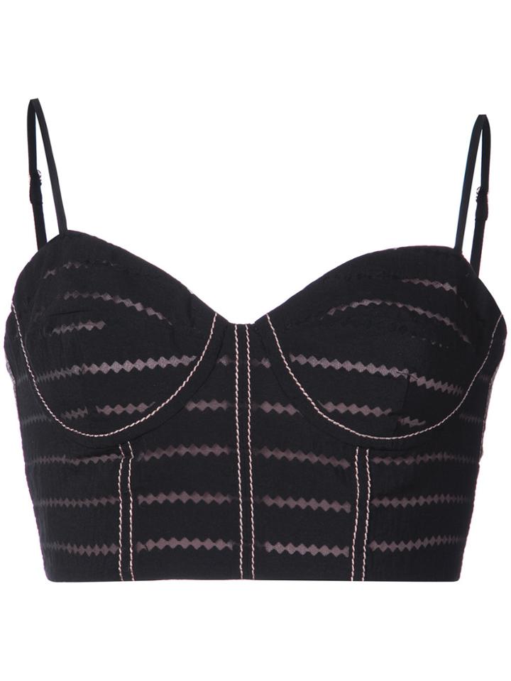 Fleur Du Mal Burnout Cropped Top - Black