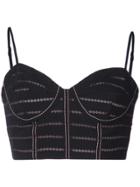 Fleur Du Mal Burnout Cropped Top - Black