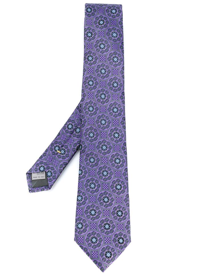 Canali Jacquard Tie - Pink & Purple