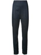 Pinstripe Trousers - Women - Linen/flax/lurex/viscose - 40, Blue, Linen/flax/lurex/viscose, Alexandre Vauthier
