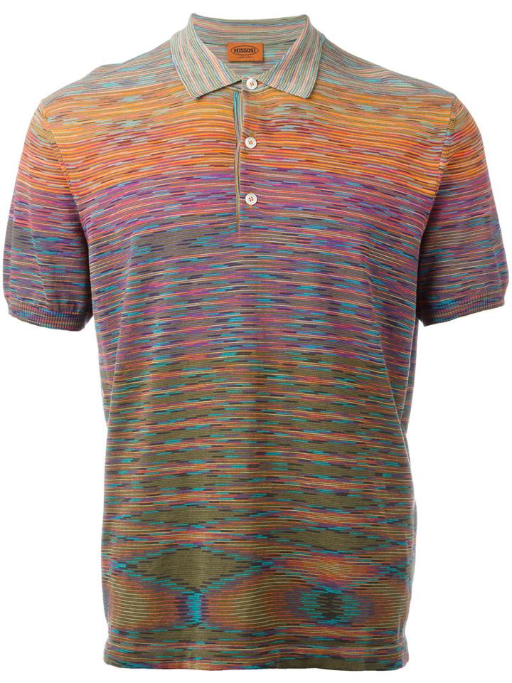 Missoni Blurry Pattern Polo Shirt, Men's, Size: 52, Cotton