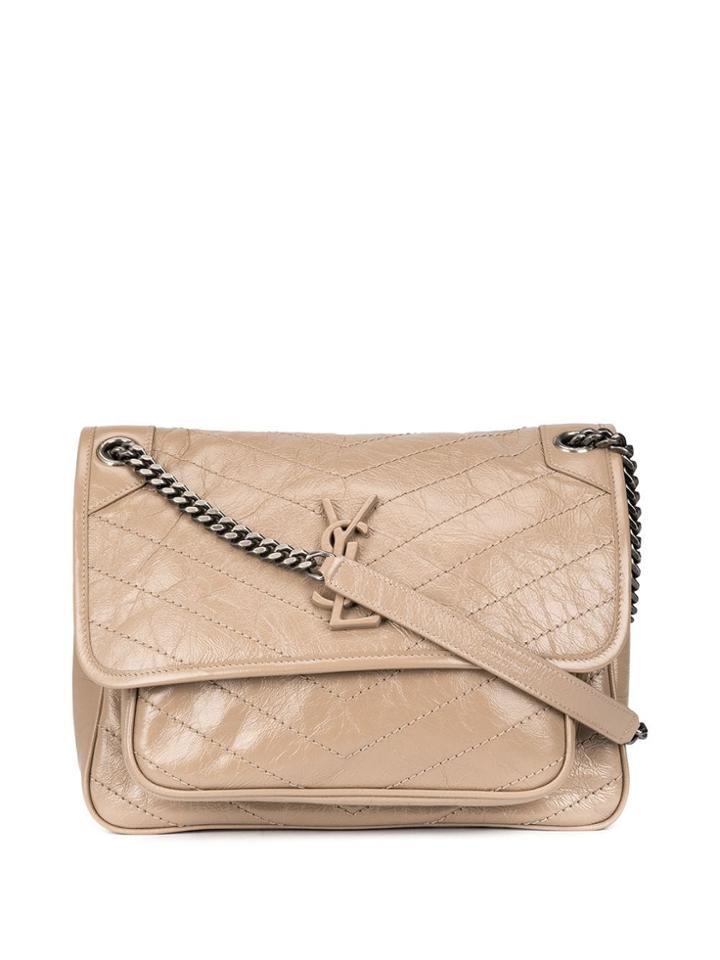Saint Laurent Crinkled Texture Medium Niki Bag - Grey