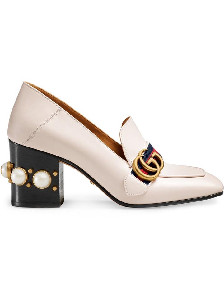 Gucci Leather Mid-heel Loafer - Neutrals