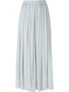 Kristensen Du Nord Pleated Sheer Long Skirt, Women's, Size: 3, Grey, Cotton/silk/spandex/elastane