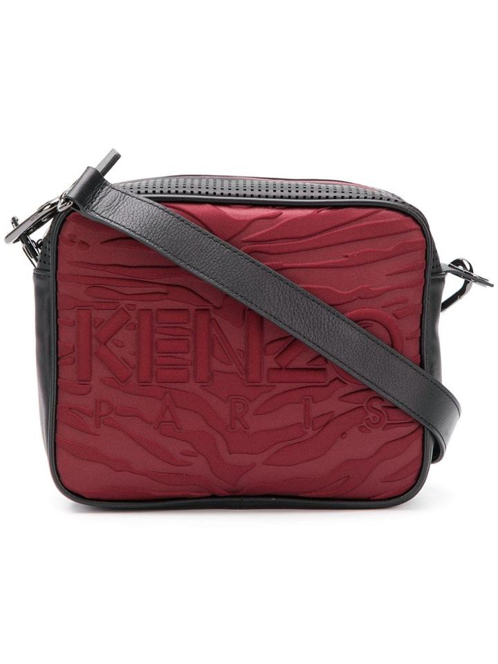 Kenzo Embossed Logo Crossbody Bag - Red