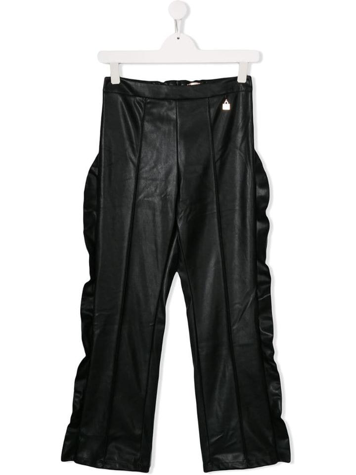 Elisabetta Franchi La Mia Bambina Teen Faux Leather Trousers - Black