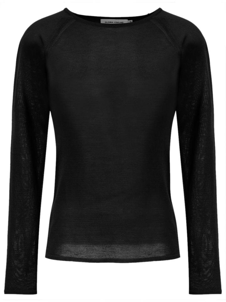 Gloria Coelho Slim Knit Blouse - Black