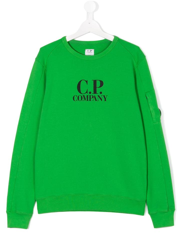 Cp Company Kids Logo Printed Sweatshirt - Green