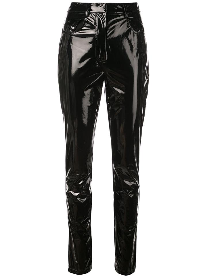 Tibi Patent Skinny Fit Trousers - Black