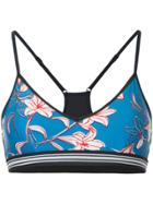 The Upside Floral Print Andie Compression Top - Blue