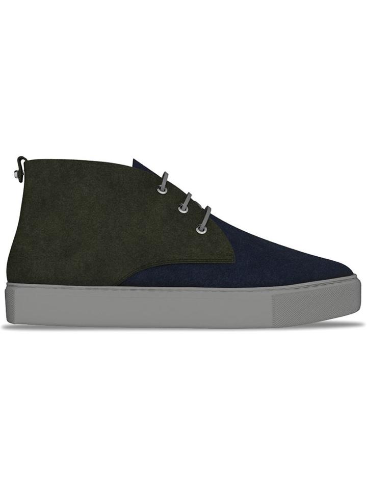 Myswear Maltby Mid-top Sneakers, Men's, Size: 46, Green, Leather/rubber