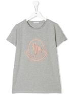 Moncler Kids Embroidered Logo T-shirt - Grey