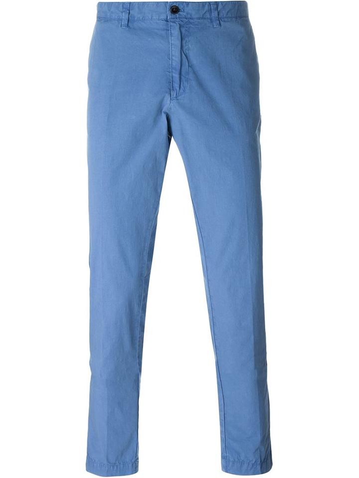 Hackett Chino Trousers, Men's, Size: 34, Blue, Cotton/spandex/elastane