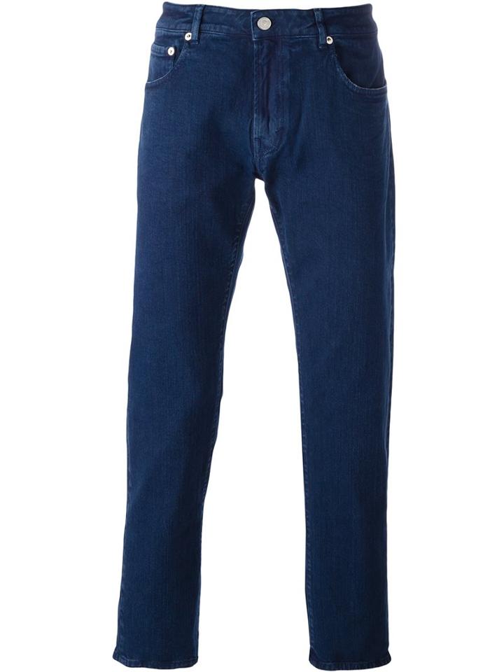 Pt05 Straight Leg Jeans, Men's, Size: 34, Blue, Cotton/spandex/elastane