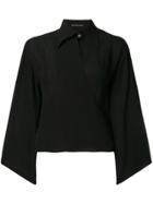Etro Wrap Front Silk Blouse - Black