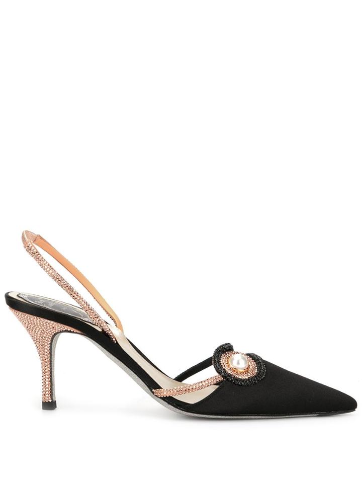 René Caovilla Spilla Slingback Pumps - Black
