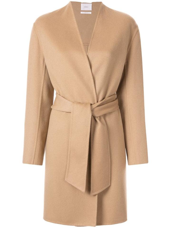 Casasola Collarless Belted Coat - Neutrals