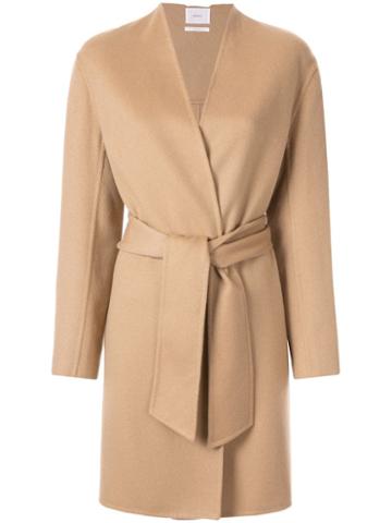 Casasola Collarless Belted Coat - Neutrals