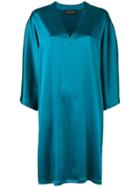 Gianluca Capannolo Flared V-neck Dress - Blue
