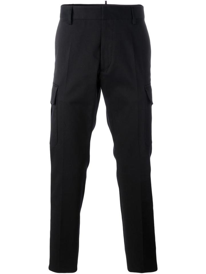 Dsquared2 Cargo Trousers, Men's, Size: 50, Black, Cotton/spandex/elastane