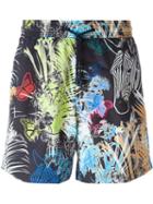 Etro Animal Print Swim Shorts, Men's, Size: M, Black, Nylon