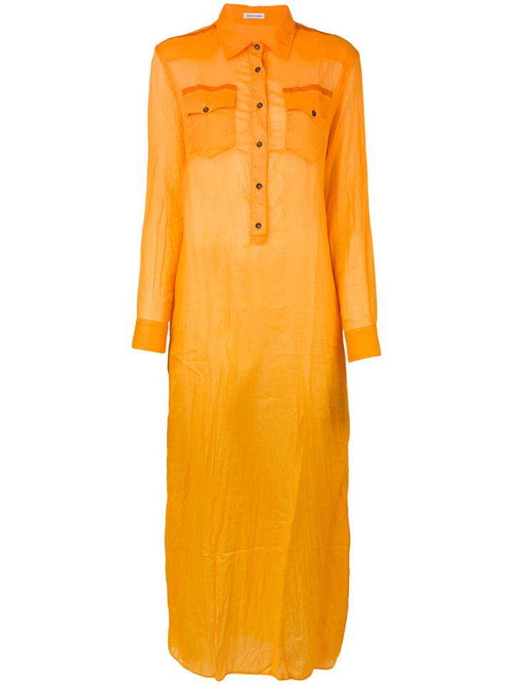 Tomas Maier Long Shirt Dress - Yellow & Orange