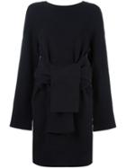 3.1 Phillip Lim Belted Knit Dress, Women's, Size: Medium, Black, Polyester/spandex/elastane/wool