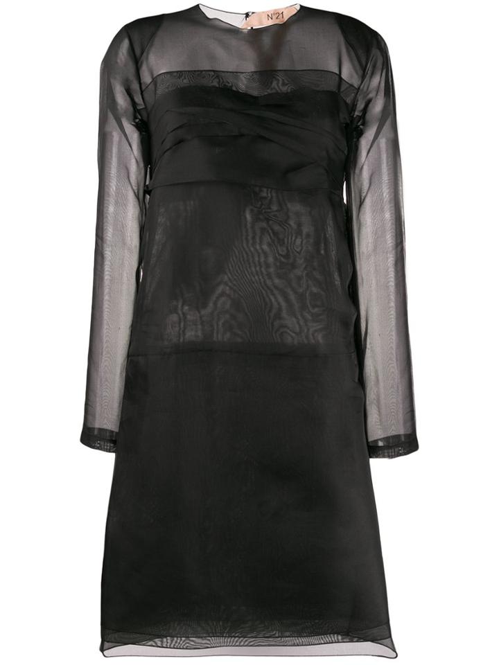 Nº21 Sheer Detail Layered Dress - Black