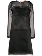 Nº21 Sheer Detail Layered Dress - Black