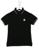 Dolce & Gabbana Kids Crown Embroidered Polo Shirt, Boy's, Size: 10 Yrs, Black