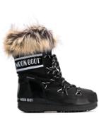 Moon Boot Fur Trimmed Snow Boots - Black