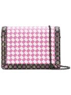 Bottega Veneta Intercciato Shoulder Bag - Pink & Purple