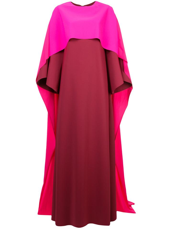 Greta Constantine Caped Back Maxi Dress - Pink & Purple