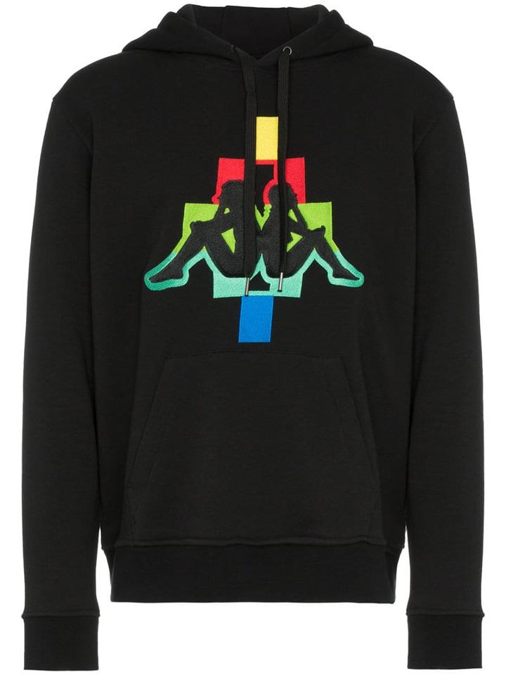 Marcelo Burlon County Of Milan Kappa Logo-embroidered Hoodie - Black