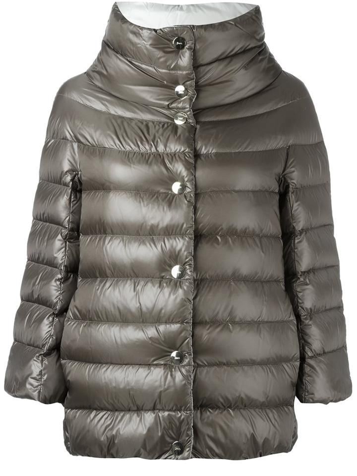 Herno Reversible Padded Jacket, Women's, Size: 40, Grey, Polyamide/goose Down/feather