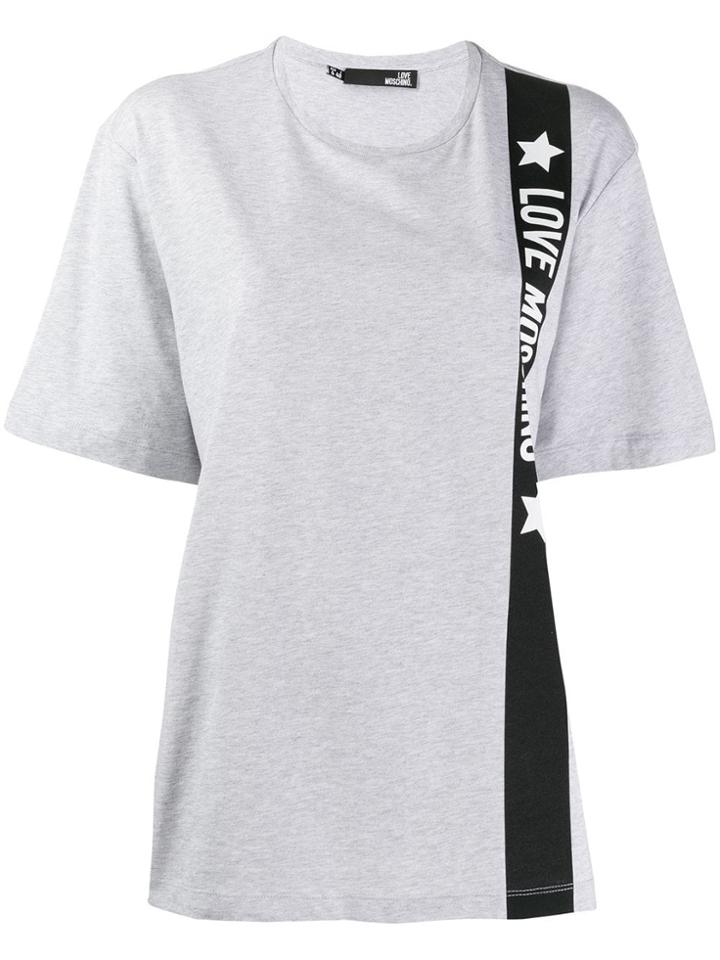 Love Moschino Logo Tape T-shirt - Grey