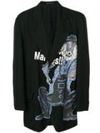 Yohji Yamamoto Print Embroidered Blazer - Black
